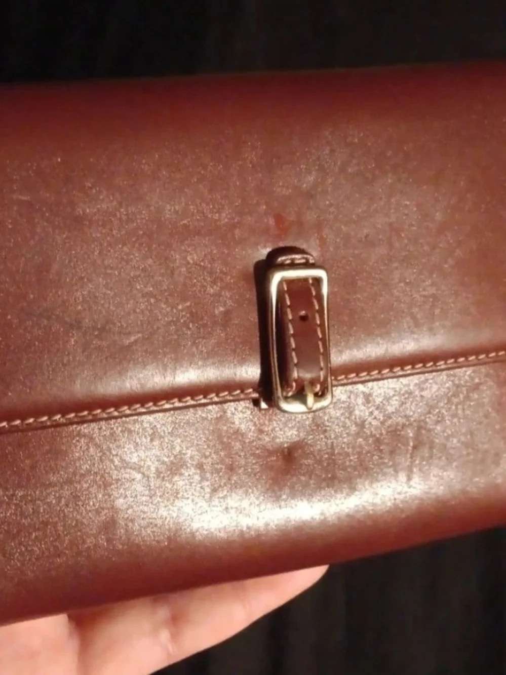 Coach Vintage Burgundy LEATHER Compact Wallet